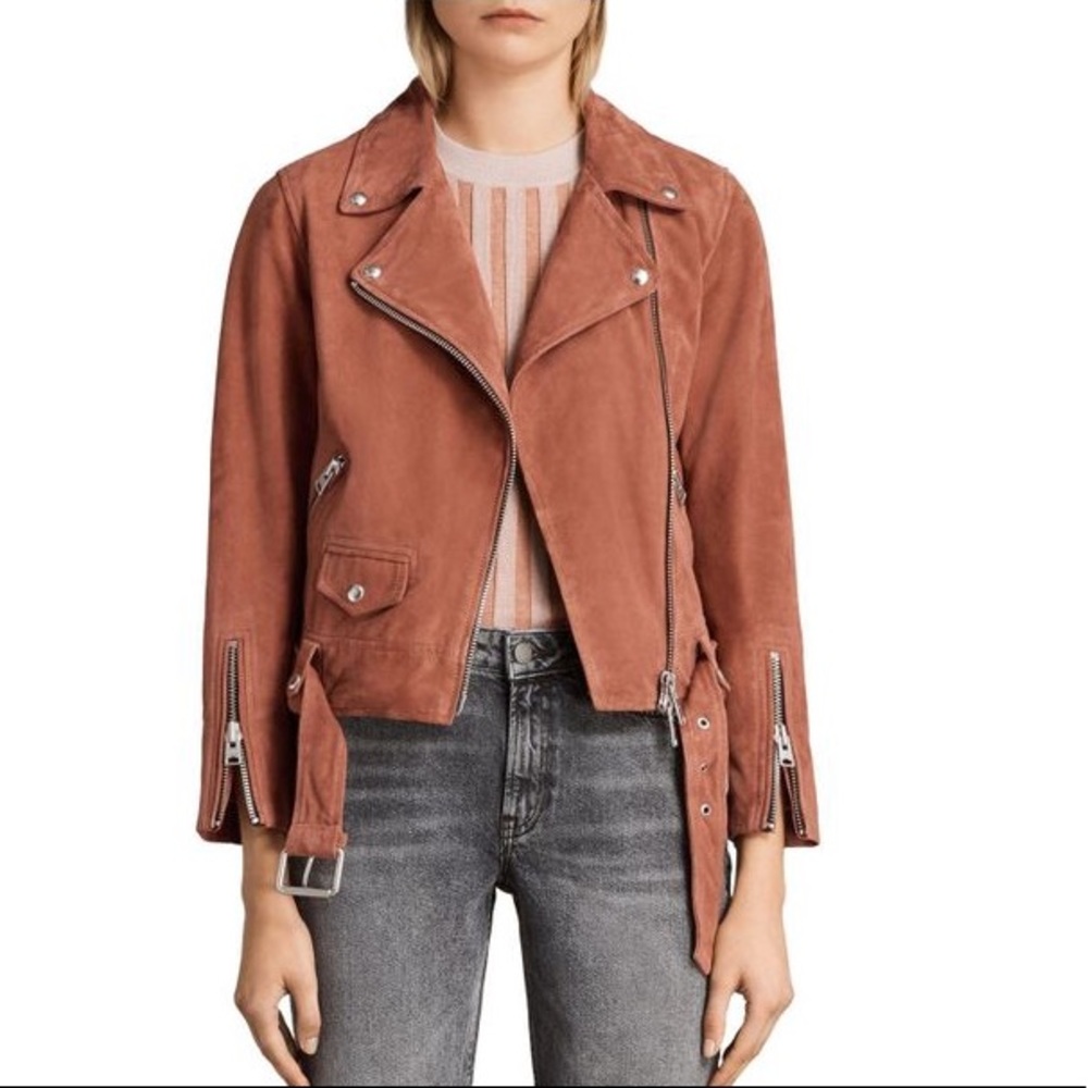 All Saints Suede Cole Biker Jacket
